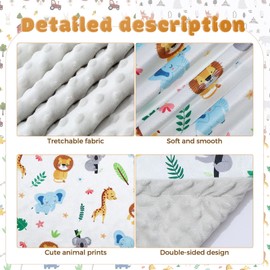 Tiamon 4 Pack Baby Blanket for Boys Girls 30 x 40 Inch Soft Double Layer Blankets with Dotted Backing Lovely Woodland Animal Design Quilt for Unisex Toddler Newborn Forest Multicolor Printed