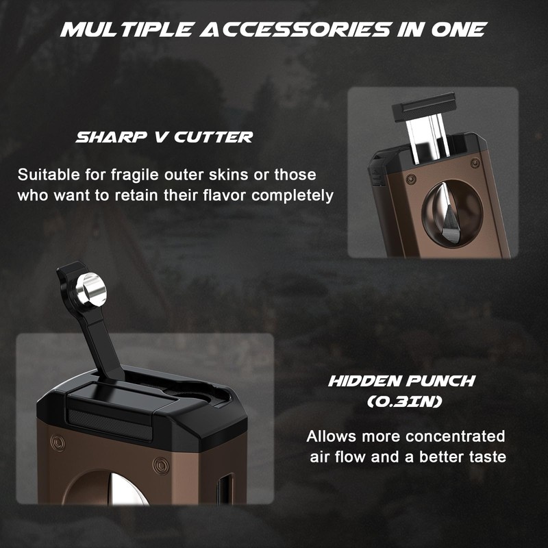 5-in-1 Torch Lighter with V Tool, Punch, Draw Enhancer Tool,