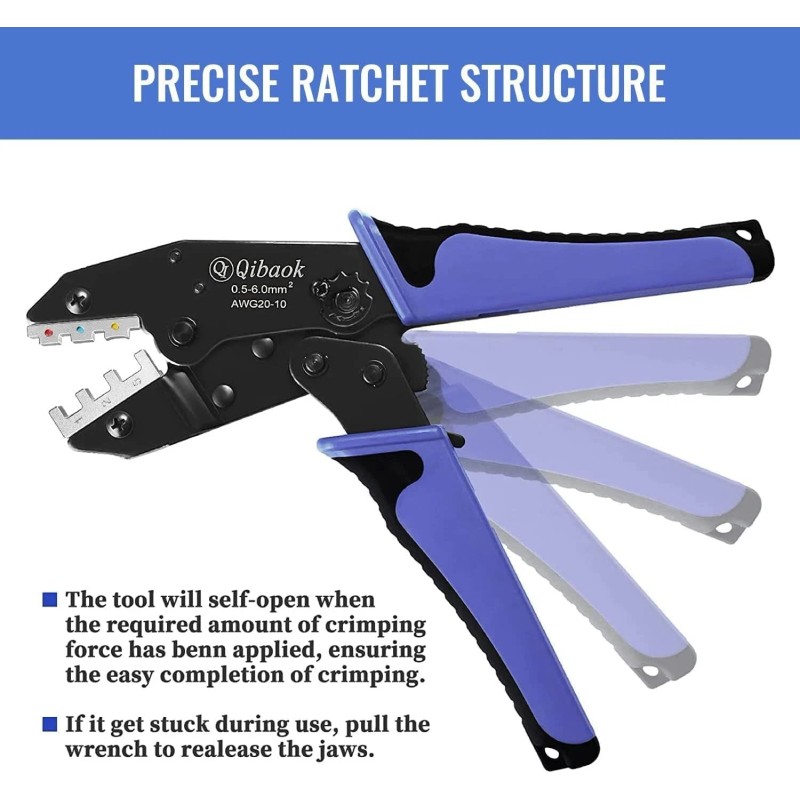 Qibaok Crimping Tool Ratcheting Wire Crimper For Heat Shrink Connector