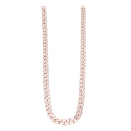 Chain Necklace Rhinestones Alloy Hip Hop Style 30in Jewelry Clothes Decorative AccessoriesRose Gold