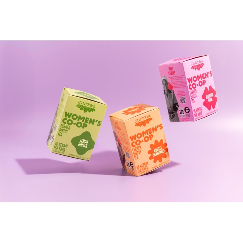 JusTea LEMON GINGER | Herbal Tea Bags, Caffeine-Free, Organic Ginger