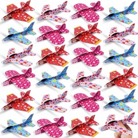 iGeeKid 28 Pack Glider Planes for Kids - 4 Designs Flying Foam Airplanes Toys for Boys & Girls Party Favors,Outdoor Classroom Prizes,Birthday Gifts,Classroom Carnival Prizes Presents