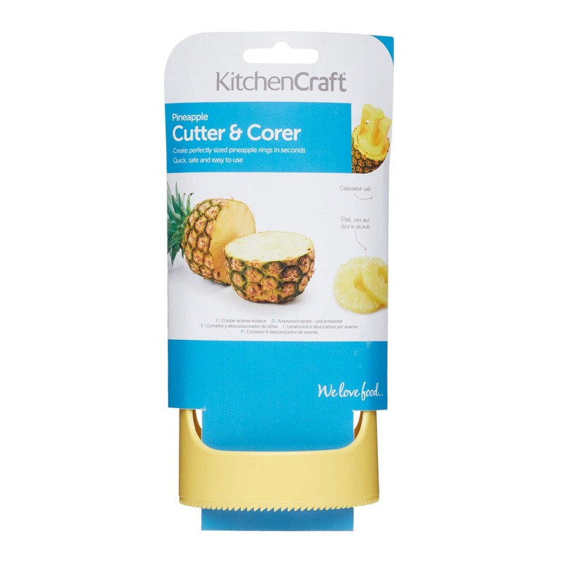 KitchenCraft KCPAPPLE Pineapple Corer and Slicer, Plastic, Yellow, 9 x