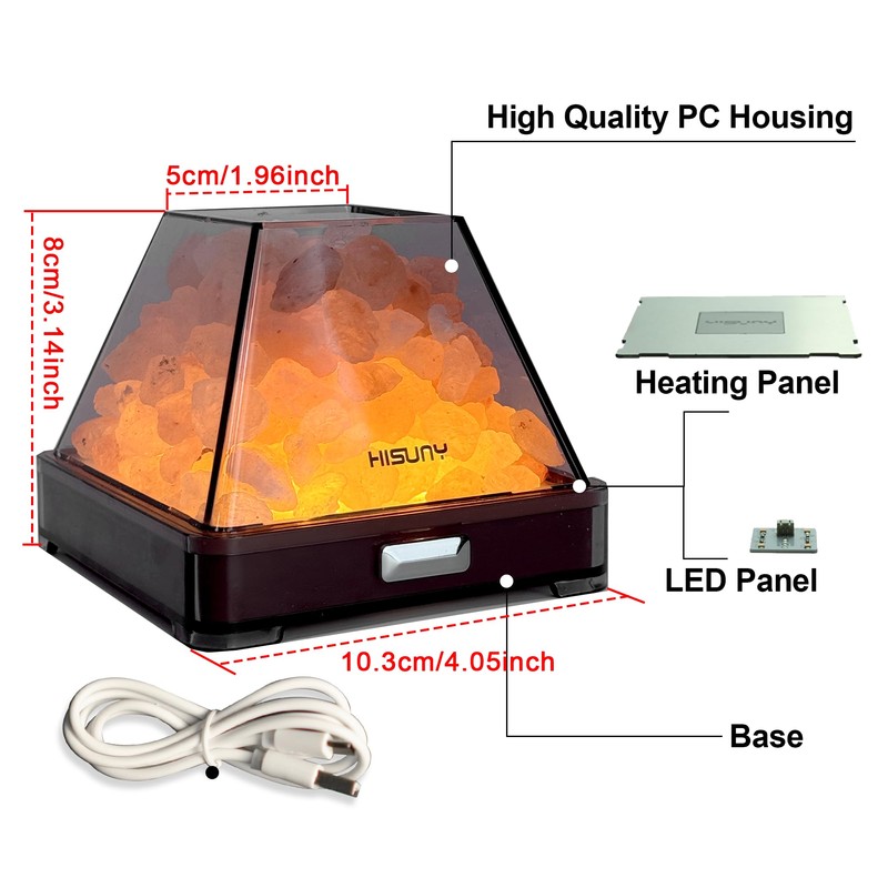 HISUNY Himalayan Salt Lamp, Mini Natural Salt Rock Night Lamp,