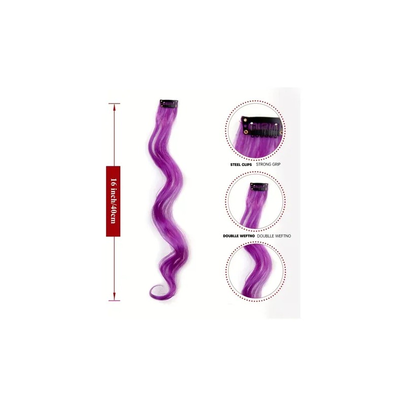 Extensiones De Cabello Coloridas Con Clip Para Fiestas Para