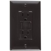 RV Designer S805, Dual GFCI Outlet with Cover Plate, Brown,