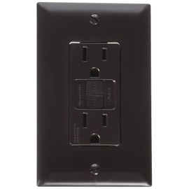RV Designer S805, Dual GFCI Outlet with Cover Plate, Brown, AC Electrical