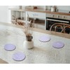 4 x Round Purple Coasters - Lilac Floral Pattern Farmhouse