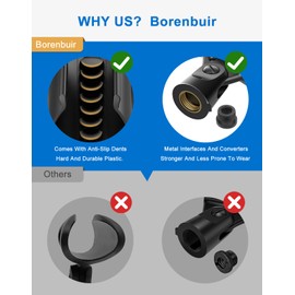 Borenbuir 2 Pcs Universal Microphone Clip Holder, Comes with 5/8" Male to 3/8" Female Screw Adapter Suitable for Handheld Microphones
