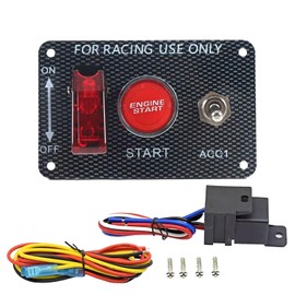 BYYOUIV 3-in-1 Universal 12V Racing Ignition Switch Panel - Push Button Toggle for Race Car, Boat, Truck