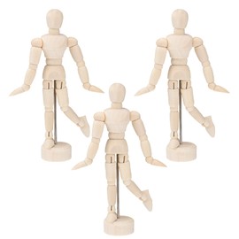Operitacx 12 pcs 4.5Inches Wooden Manikin, Posable Drawing Mannequin Mannequin Model with Stand Jointed Mannequin for Drawing Painting