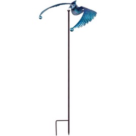 Sunset Vista 93492 Nature in Motion Spinner Garden Stake, 45-Inch, Blue Jay Bird