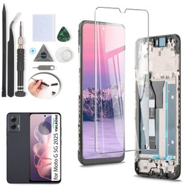 YWLRONG Display for Motorola Moto G 5G 2025 Screen Replacement LCD Touch Screen Digitizer Assembly for Moto G 5G 2025 XT2513-1 XT2513-2 XT2513V with Tools（with Frame）