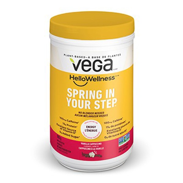 Vega Hello Wellness Spring in Your Step Vanilla Cappuccino 390g