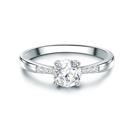 Trilani Damen-Ring aus 925/- Sterling Silber mit Zirkonia mit Brillantschliff