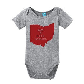 Made in Ohio Printed Baby Romper Gray 0-3/Newborn