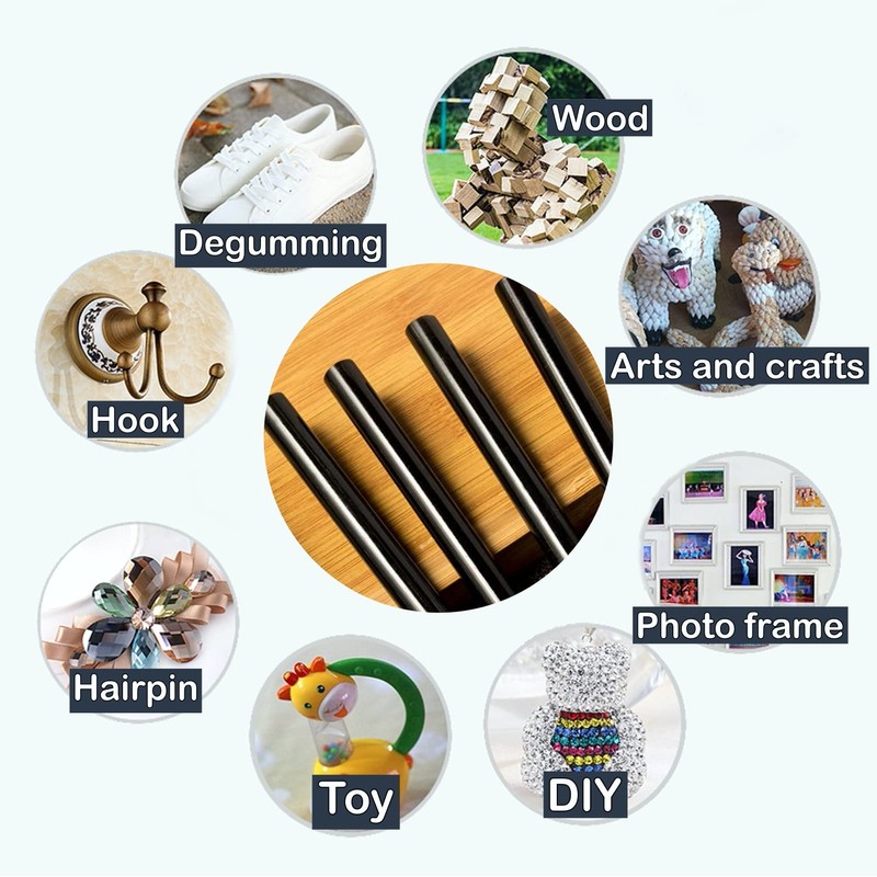 Mini Black Hot Glue Gun Sticks 40 PCS 8" Long