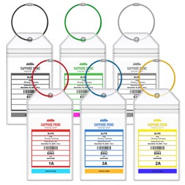 Princess Cruise Luggage Tag Holders, Zip Seal Clear Cruise Luggage Tags Holder with Steel Loops Fit for All Princess Cruise Line Ship & Itineraries Tags in 2023 & 2024 (6 Pcs with 6 Colors Ring)