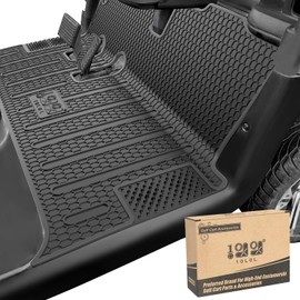 10L0L Golf Cart Floor Mat for EZGO RXV 2008-up, Full Coverage Floor Liner Mat with Grass-scraping Design, Honeycomb Pattern, Made by Eco-friendly Resin Rubber - Black