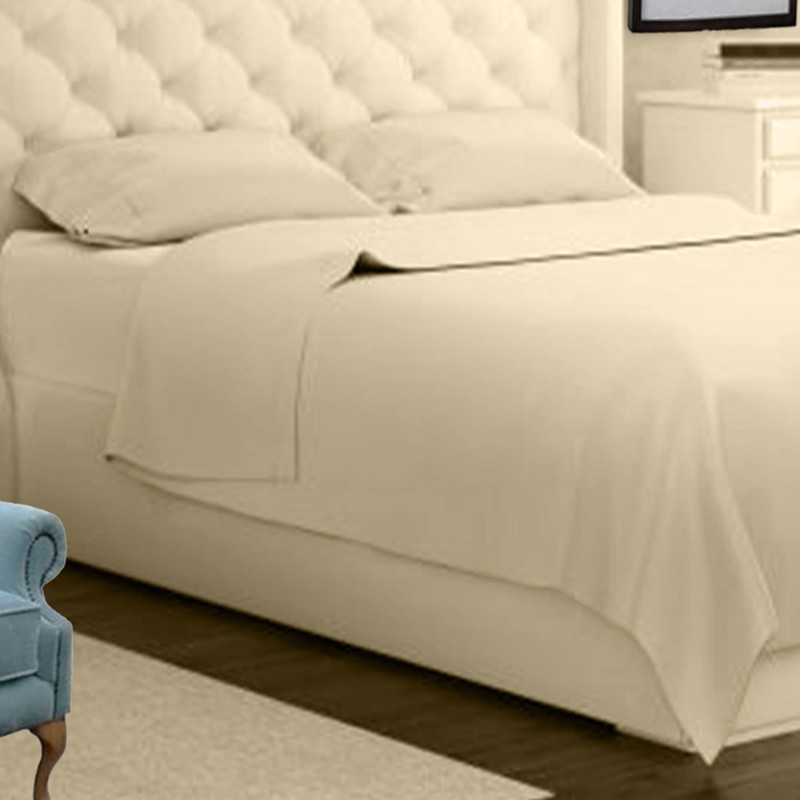 Fitted Bed Sheet Flannelette 100% Brushed Cotton Plain Dyed Fitted