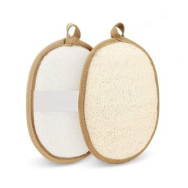 Exfoliating Loofah Sponge Body Scrubber - Pack of 2 Natural Loofah Sponges, Shower Body Exfoliator Scrubbing Pads for Removing Dead Skin