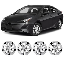 NIXON OFFROAD 15 Inch Hubcaps for Toyota Prius 2016-2022/Prius Prime 2017-2022/Corolla Hybrid 2020-2024 [Only Fit Aluminium Alloy Wheel] Wheel (Set of 4) (Silver Lacquer & Black Lacquer, 5130Style)
