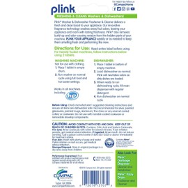 Compac Home Plink Appliance Freshener, Dishwasher, Washing Machine Cleaner, Water Activated, Fresh Lemon Scent, 4 Count