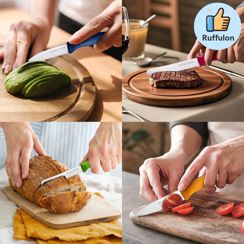 Ruffulon Vegetable and fruit knife set of six, high carbon