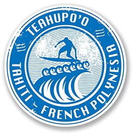 2 x Teahupo'o Tahiti Sticker Car Bike Bike Laptop Surf Travel Luggage #4254 (10cm x 10cm)
