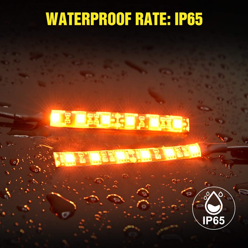 Nilight 2PCS 6-5050-SMD Waterproof Flexible Turn Signal Backup License Plate