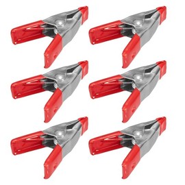 Wideskall® 2" inch Mini Metal Spring Clamps w/Red Rubber Tips Clips (Pack of 6)