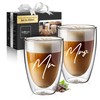 ElbFuchs Double-Walled Latte Macchiato Glasses Mr & Mrs 2 x