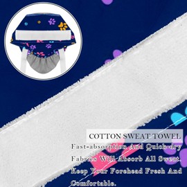 2 Pack Scrub Caps Surgical Hat for Women, Colorful Dog Cat Paw Prints Nurse Hat Unisex Tie Back Hat, Long Hair