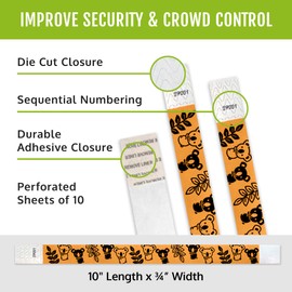 500 WristCo Koala Tyvek Wristbands for Events – Security Cuts & Tamper-Proof Design to Prevent Reuse – Premium-Grade Bracelets for Hospital & Medical ID, Party & VIP Identification