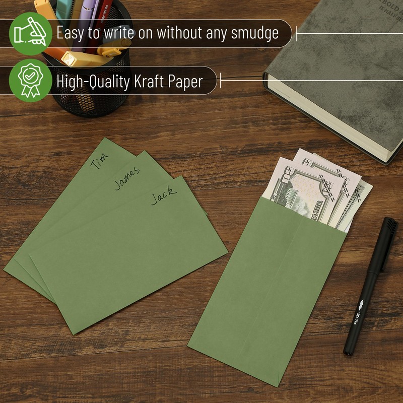 Mr. Pen- Money Envelopes for Cash, 100 Pack, 6.5" x
