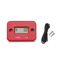 Digital Hour Meter Timer Waterproof LCD Digital Display Engine Hour Counter for Motorcycle ATV Mover - Red