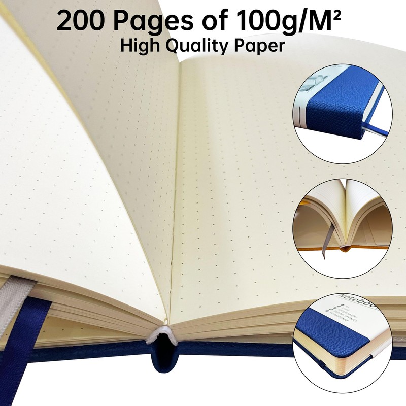 Mlife A5 Notebook, Dotted Journal Book with 200 Pages, Premium