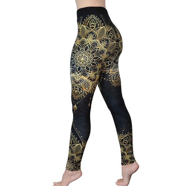 Comfy Yoga Pants - Workout Capris - High Waist Workout Leggings for Women - Lightweight Printed Yoga Legging (Yoga Waist/Royal Dancer)