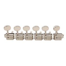 Wilkinson Deluxe WJ55 Vintage 6 Inline Guitar Tuners Split Post Machine Heads Tuning Pegs Keys for Classic Vibe Fender Strat/Tele Style Electric Guitar, Nickel