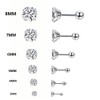 Epoch World 6 Pairs of Diamond Earrings 3-8 mm Silver