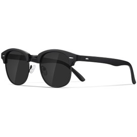 Occhsouo Polarisierte-Halbrahmen-Sonnenbrille-Unisex-Sonnenbrille-Herren-Damen Klassische Retro UV400 Schutz Rechteckig Sonnen brille Metallrahmen Autofahren Reisen(1-Schwarz/Schwarz)