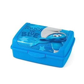 Lulabi Puffi Touch Blue Porta Pranzo in Polipropilene Decorato, 17x13x6,5cm