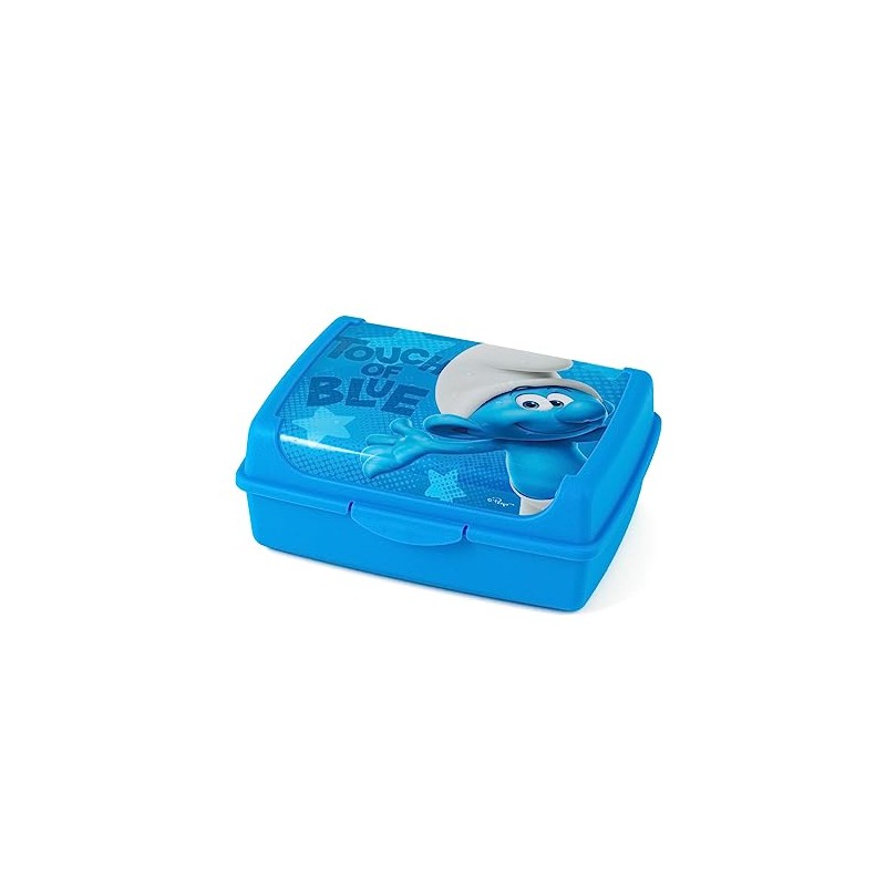 Lulabi Puffi Touch Blue Porta Pranzo in Polipropilene Decorato, 17x13x6,5cm