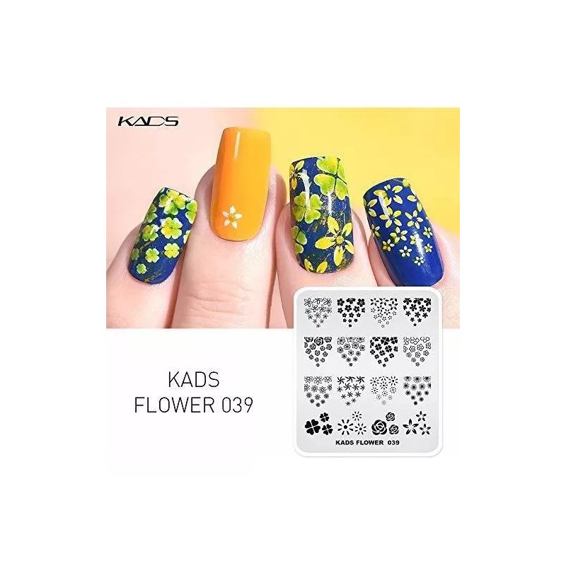 Kads Juego 5pcs Placas Estampación Uñas Kads - Modelos Flores