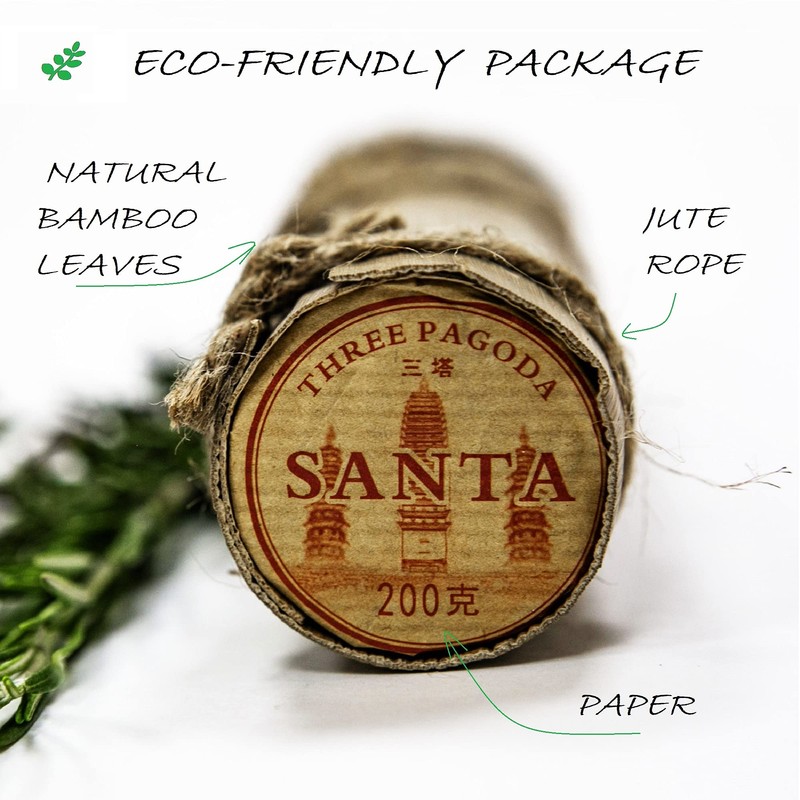 Three Pagodas - Puerh Tea in Bamboo Leaf Tube (80