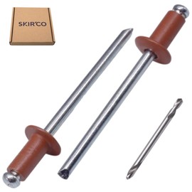 SKIR'CO Pack of 100 blind rivets painted 3.2 x 8 mm, aluminium pop rivets included, drill (copper brown RAL 8004)