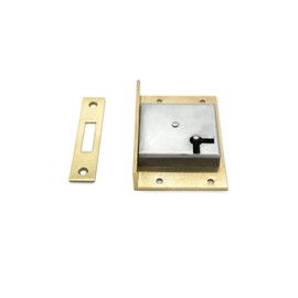 Half Mortise Chest Lock Half Mortise Cabinet Furniture Lock Premium Quality Made of Heavy Duty Brass, Large Antique Furniture Lock with 2 Keys - Drawer Lock and Right-Hand Doors Unique DTP 1-1/4 Inch