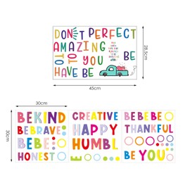 2 Sets of Colourful Inspirational Wall Stickers, Creative English Letter Stickers, Interesting Inspirational Quotes, DIY Craft Wall Decoration Stickers, Home Decoration