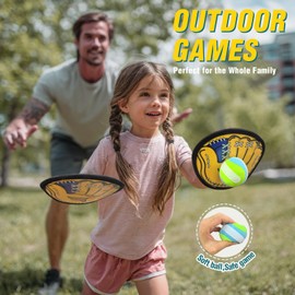 Toss and Catch Ball Game Set,Kids Toddler Baseball Glove & Catch Ball Toys,Kids Outdoor Games for Family,Toys for Beach Pool Yard Outside, Birthday Gift for Ages 3 4 5 6 7 8-12 Year Old Boys Girls