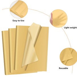Sadaunbe 40 Sheets Gold Wrapping Tissue for Gift Bags Decorations Crafts DIY Recyclable Gold Tissue Paper Bulk, 14 x 20 Inches Packaging Paper